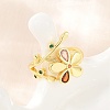 Brass Pave Cubic Zirconia Cuff Open Rings CU-CBACDF6-08G-01-3