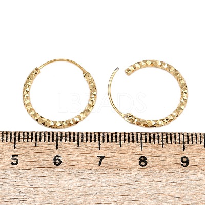 Brass Textured Hoop Earrings EJEW-F378-03C-G-1