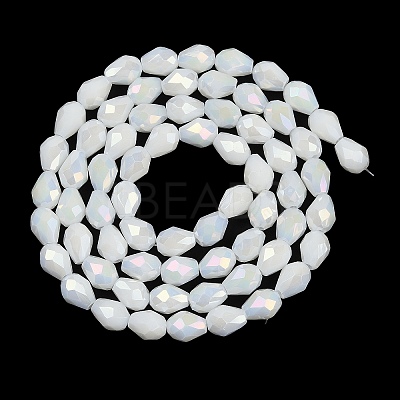 Opaque Solid Color Electroplate Glass Beads Strands EGLA-N013-P10mm-B02-1