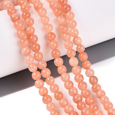 Natural Dyed Yellow Jade Gemstone Bead Strands G-R271-4mm-Y31-1