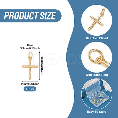 8Pcs Brass Pendants KK-TA0002-50-1