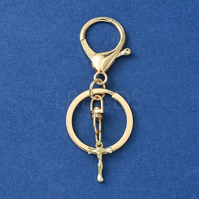 Alloy Initial Letter Charm Keychains KEYC-YW00006-20-1