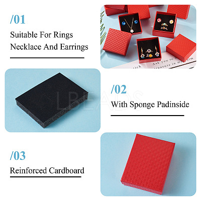 Rhombus Textured Cardboard Gift Storage Boxes LS-CON-TAC0010-03A-04-1