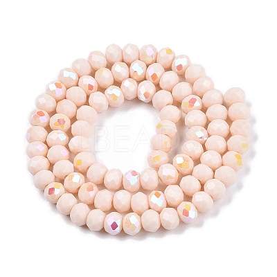 Electroplate Opaque Solid Color Glass Beads Strands EGLA-A044-P6mm-L05-1