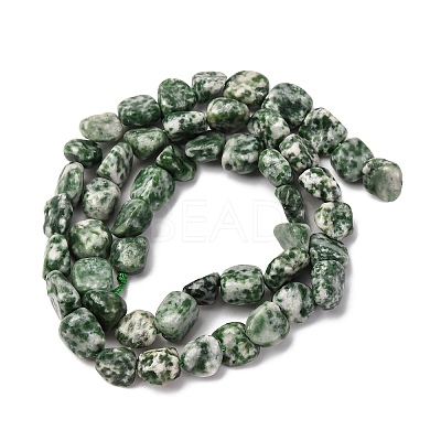 Natural Green Spot Jasper Beads Strands G-G146-A26-02-1