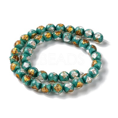 Handmade Gold & Silver Foil Lampwork Beads GLAA-G107-07B-08-1