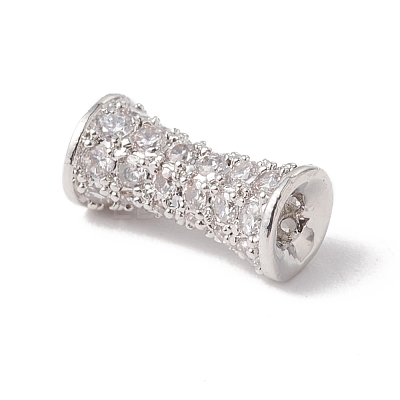 Eco-Friendly Rack Plating Brass Micro Pave Cubic Zirconia Beads KK-F835-26A-P-1