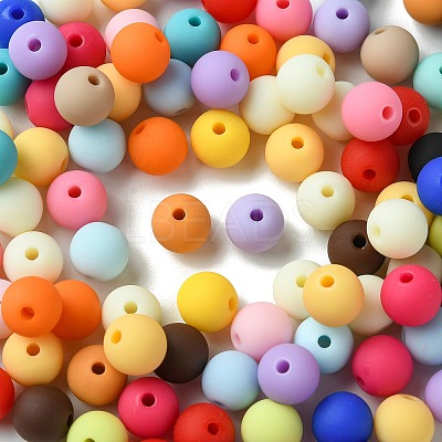 8 Colors Opaque Frosted Acrylic Beads MACR-CJ0001-79-1