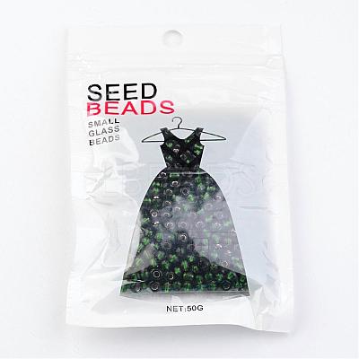 6/0 Round Silver Lined Round Hole Glass Seed Beads X-SEED-A005-4mm-27B-1