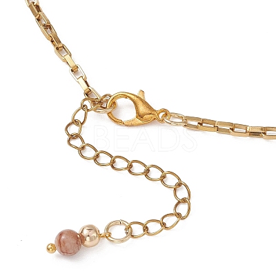 Natural Tiger Eye Chip & Round Persian Jade & Column Rhodonite Beaded Necklaces for Women NJEW-JN05633-1