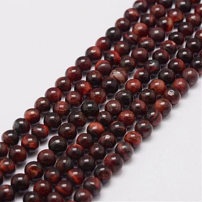 Natural Tiger Eye Bead Strands G-P230-14-6mm-1