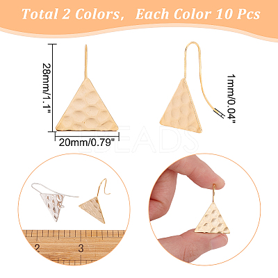 20Pcs 2 Colors Brass Earring Hooks KK-AR0002-97-1