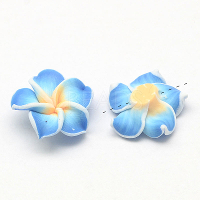 Handmade Polymer Clay 3D Flower Plumeria Beads CLAY-Q192-30mm-M-1