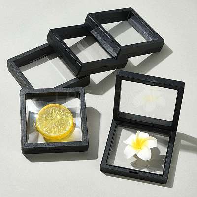 5Pcs Square Transparent PE Thin Film Suspension Jewelry Display Box CON-FS0001-19C-1