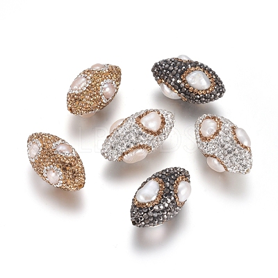 Polymer Clay Rhinestone Beads RB-E540-01-1