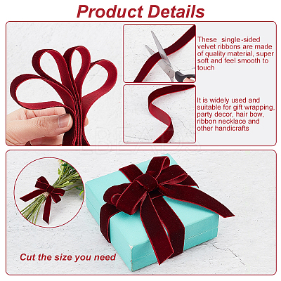 Single Face Velvet Ribbons OCOR-WH0080-14B-01-1