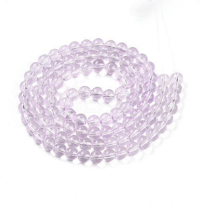 Baking Paint Transparent Glass Beads Strands DGLA-N006-8mm-05-1