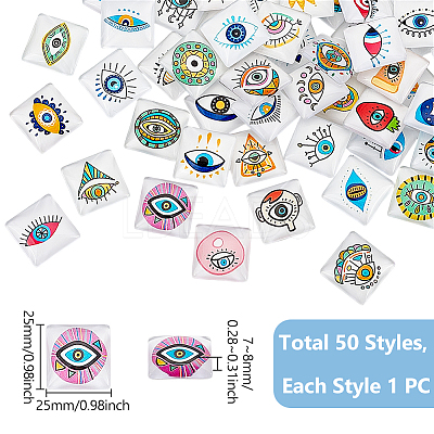 1Set Glass Cabochons GGLA-PH0001-65A-1