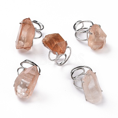 Natural Rose Quartz Nuggets Cuff Ring LS-RJEW-G271-01P-01-1