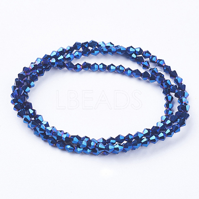 1 Strand Electroplate Glass Beads Strands X-EGLA-J026-3mm-F18-1