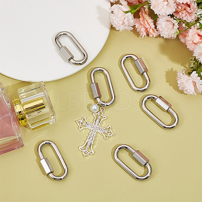 6Pcs Alloy Screw Carabiner Lock Charms FIND-UN0003-31P-1