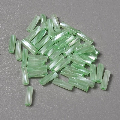 Opaque Colours Glass Twist Bugle Beads GLAA-WH0039-08F-1