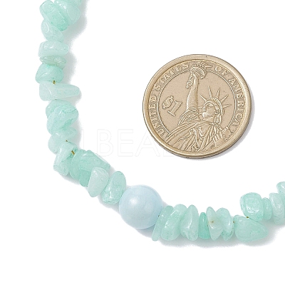 Dyed Natural White Jade Chip Beaded Necklaces NJEW-JN05508-1