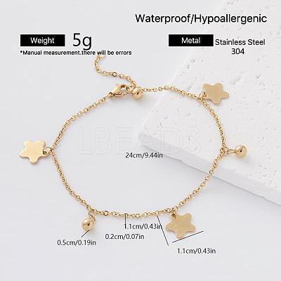 Summer Beach 304 Stainless Steel Charm Anklets for Women UX9866-1-1