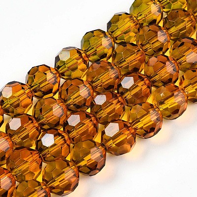 Baking Paint Transparent Glass Beads Strands DGLA-A035-T10mm-A05-1