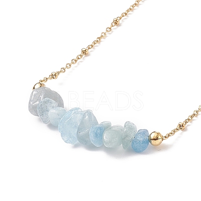 Natural Mixed Stone Chips Beaded Necklaces NJEW-JN03969-1