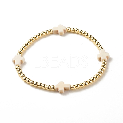 3Pcs 3 Style Natural White Jade & Synthetic Turquoise(Dyed) & Hematite Beaded Stretch Bracelets Set BJEW-JB07975-1