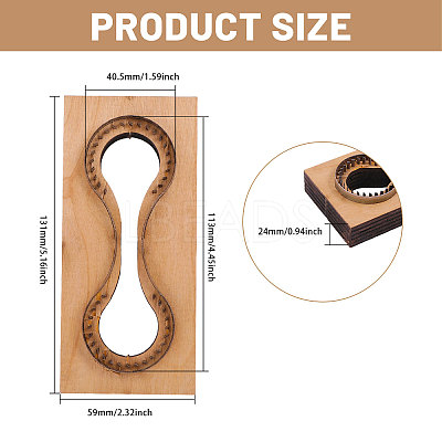 Rectangle Wooden & Carbon Steel Leather Die Cutting Mold DIY-WH0622-220-1