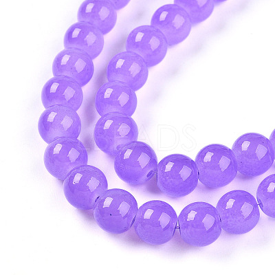 Baking Paint Imitation Jade Glass Round Bead Strands DGLA-Q021-8mm-44-1