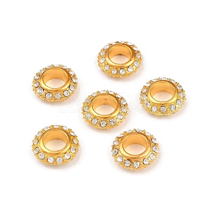 Big Hole Zinc Alloy Pave Grade A Crystal Rhinestone Rondelle Beads ALRI-O007-G01-1