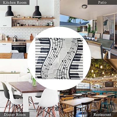 Piano Pattern Linen Tablecloth AJEW-WH0528-69B-1