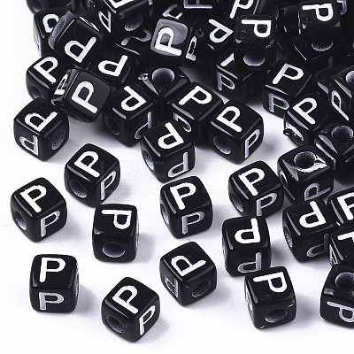 Opaque Acrylic Beads X-SACR-N002-01P-1