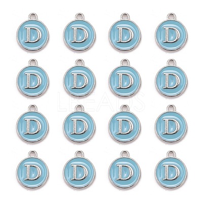 Platinum Plated Alloy Enamel Charms X-ENAM-S118-04D-P-1