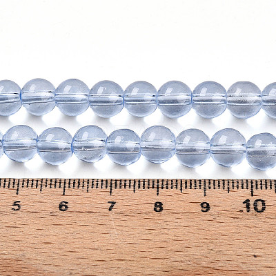 Baking Paint Transparent Glass Beads Strands DGLA-N006-8mm-12-1