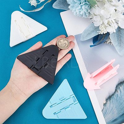 4Pcs 4 Colors Plastic Adhesive Backed Sliding Door Locks KY-GF0001-28-1