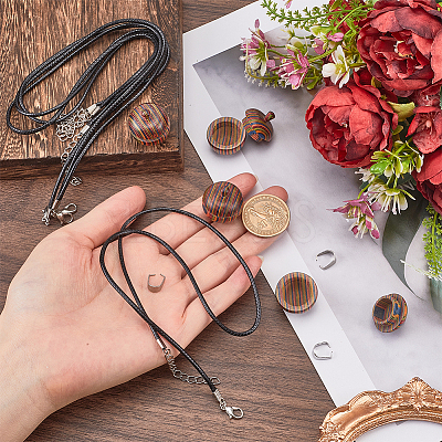 DIY Locket Necklace Making Kit WOOD-SC0001-58B-1