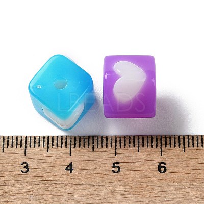 Two Tone Opaque Acrylic Beads X-SACR-I005-03-1