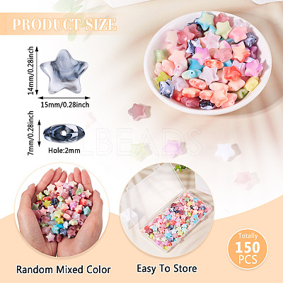 150Pcs Acrylic Beads OACR-TA0003-55-1
