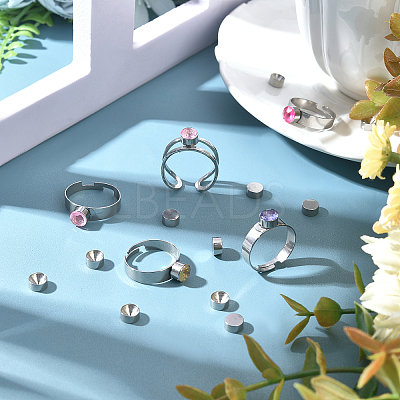 100Pcs 304 Stainless Steel Rhinestone Settings STAS-UN0030-67-1