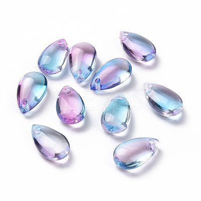 Transparent Glass Charms GLAA-O017-01J-1