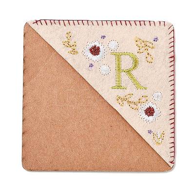 4Pcs Letter Personalized Hand Embroidered Corner Bookmarks JX587R-1