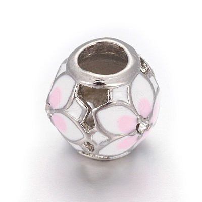 Hollow 304 Stainless Steel European Beads OPDL-L013-21P-1