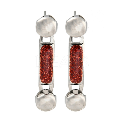 304 Stainless Steel Enamel Stud Earrings EJEW-S229-15P-09-1
