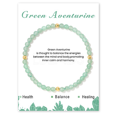 Natural Green Aventurine Beaded Stretch Bracelets for Women LS-WA9993-6-1