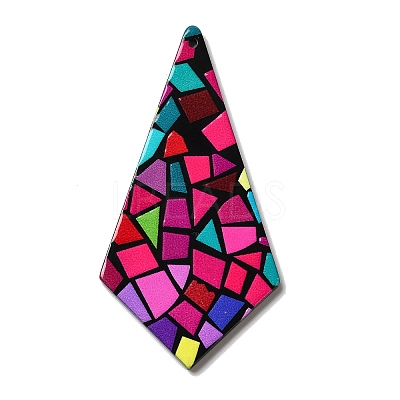 Printed Kite Acrylic Big Pendants OACR-L018-14D-1
