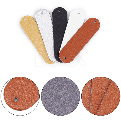 100Pcs 5 Colors Imitation Leather Sew on Patches DIY-GF0005-17-1